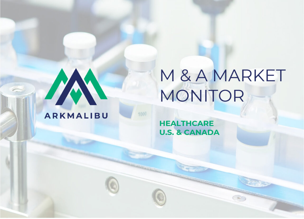 Market Monitor Cover for Healthcare. Faded Image of medication on a stand in the background