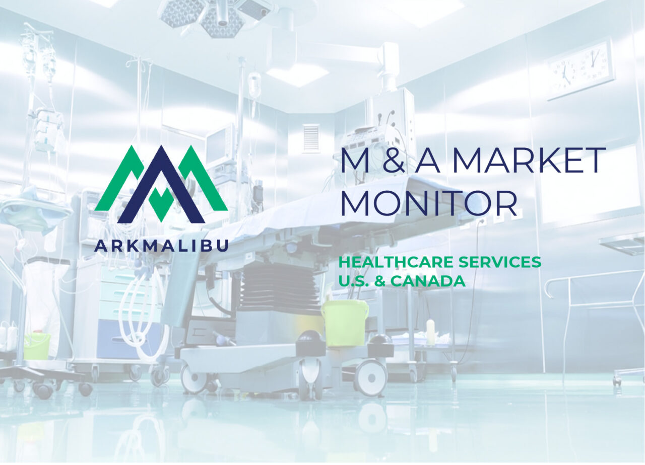 Market Monitor Cover for Healthcare. Faded Image of an operating room in the background
